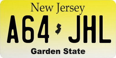 NJ license plate A64JHL