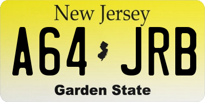 NJ license plate A64JRB