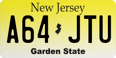 NJ license plate A64JTU
