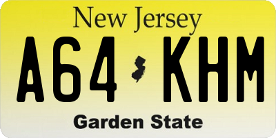 NJ license plate A64KHM