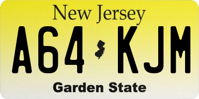 NJ license plate A64KJM