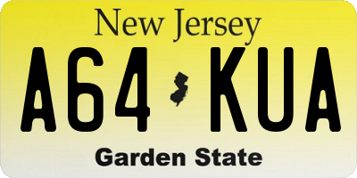 NJ license plate A64KUA