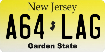 NJ license plate A64LAG