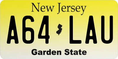 NJ license plate A64LAU