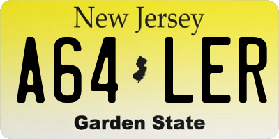 NJ license plate A64LER