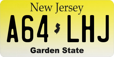 NJ license plate A64LHJ