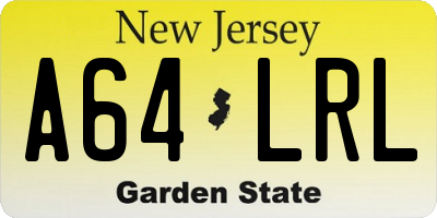 NJ license plate A64LRL