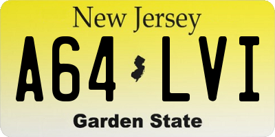 NJ license plate A64LVI