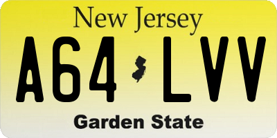 NJ license plate A64LVV