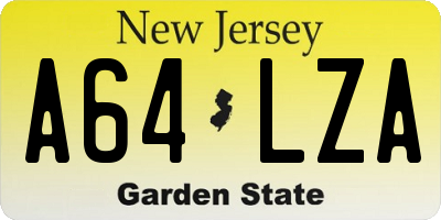 NJ license plate A64LZA