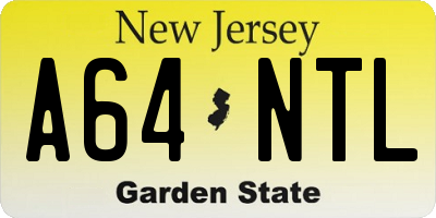 NJ license plate A64NTL