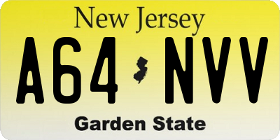 NJ license plate A64NVV