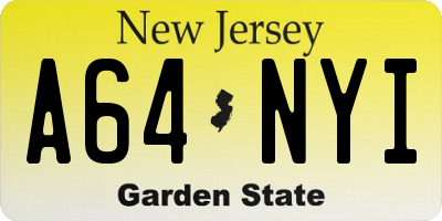NJ license plate A64NYI