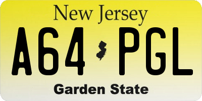 NJ license plate A64PGL
