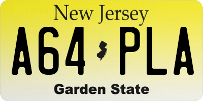 NJ license plate A64PLA