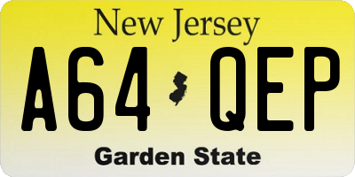 NJ license plate A64QEP