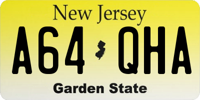 NJ license plate A64QHA