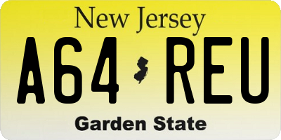 NJ license plate A64REU