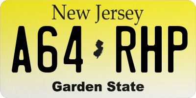 NJ license plate A64RHP