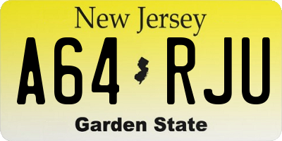 NJ license plate A64RJU