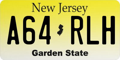 NJ license plate A64RLH