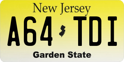 NJ license plate A64TDI