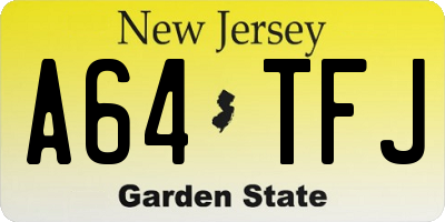 NJ license plate A64TFJ