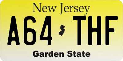 NJ license plate A64THF