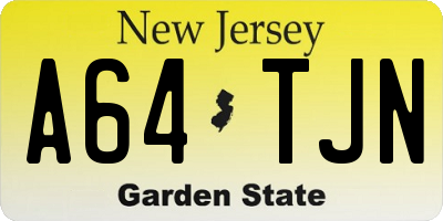 NJ license plate A64TJN