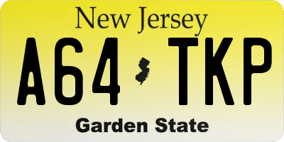 NJ license plate A64TKP