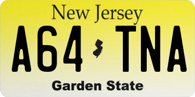 NJ license plate A64TNA