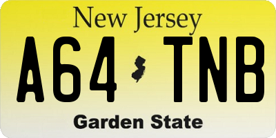 NJ license plate A64TNB