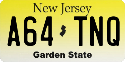 NJ license plate A64TNQ