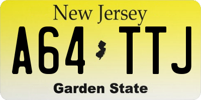 NJ license plate A64TTJ