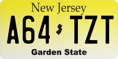 NJ license plate A64TZT