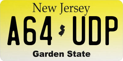 NJ license plate A64UDP