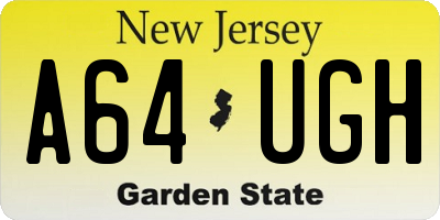 NJ license plate A64UGH