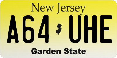 NJ license plate A64UHE