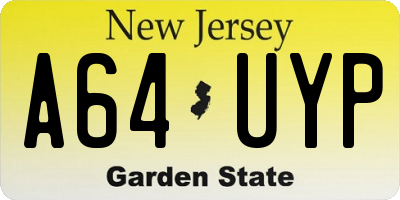 NJ license plate A64UYP