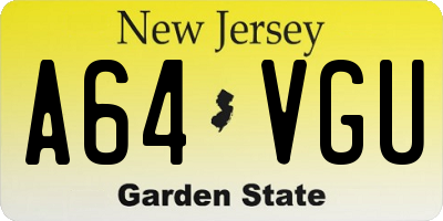 NJ license plate A64VGU