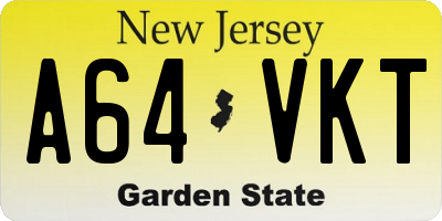 NJ license plate A64VKT