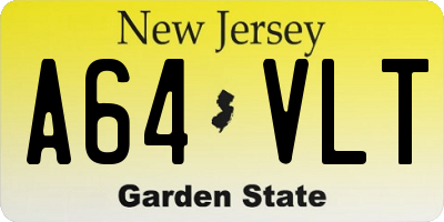 NJ license plate A64VLT