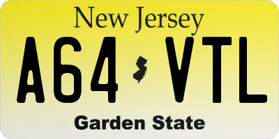 NJ license plate A64VTL