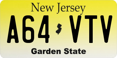NJ license plate A64VTV