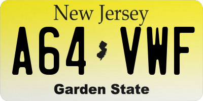 NJ license plate A64VWF