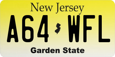 NJ license plate A64WFL