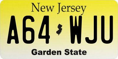 NJ license plate A64WJU