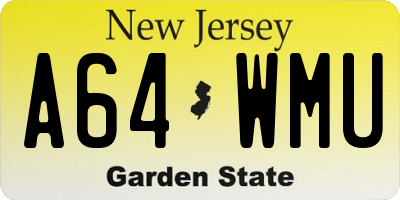NJ license plate A64WMU