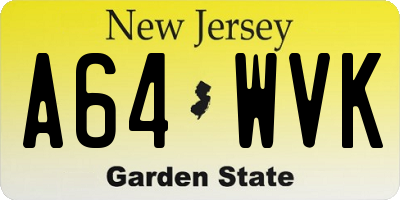 NJ license plate A64WVK