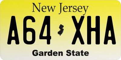 NJ license plate A64XHA